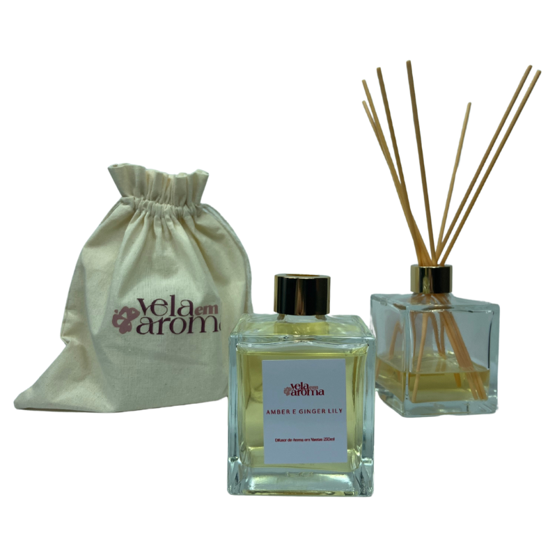 Aromatizador de ambiente em Varetas Amber e Ginger Lily 250 ml