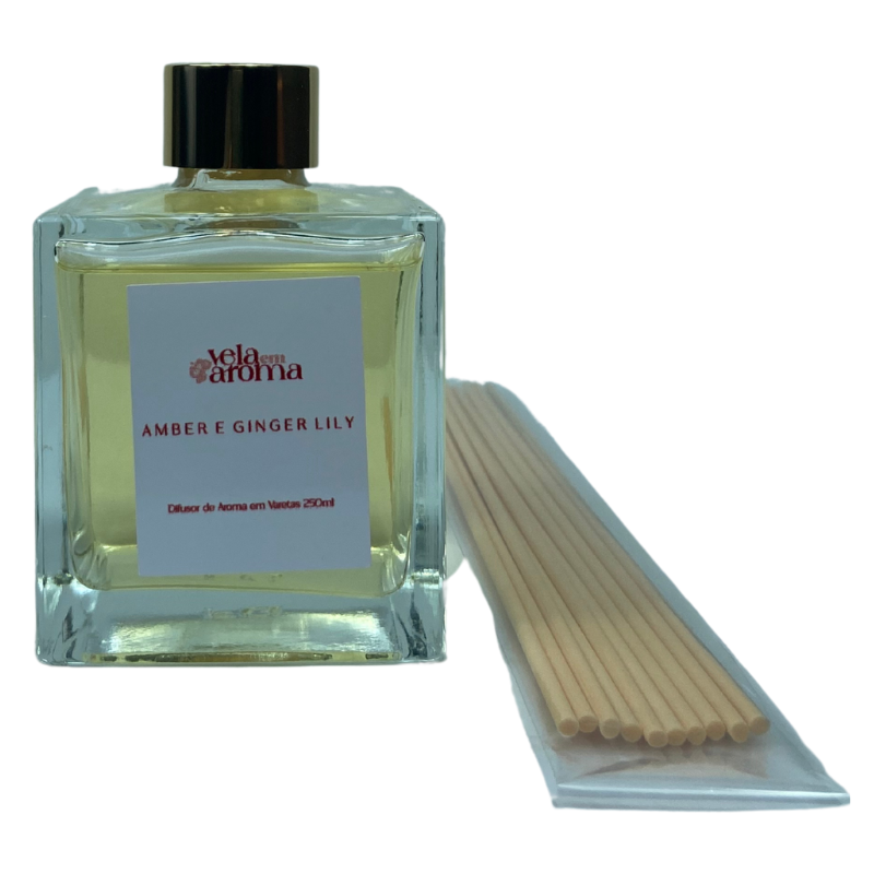 Aromatizador de ambiente em Varetas Amber e Ginger Lily 250 ml
