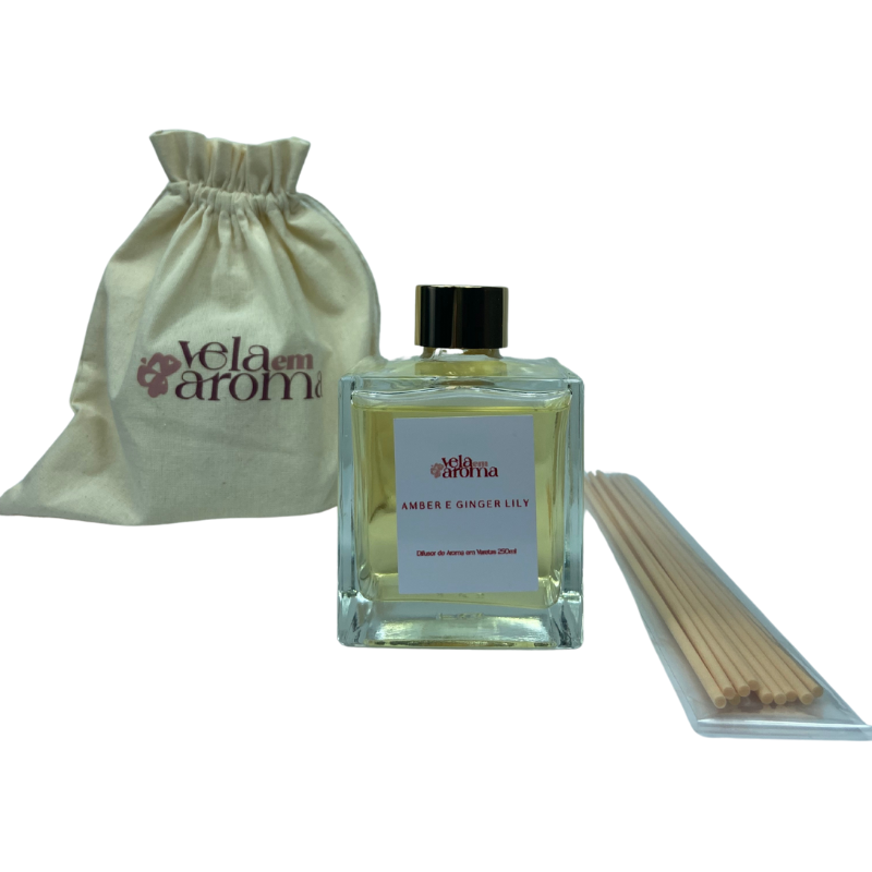 Aromatizador de ambiente em Varetas Amber e Ginger Lily 250 ml