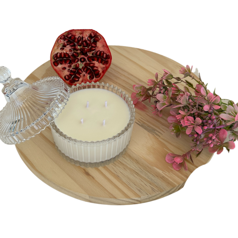 Vela Aromática Romã e Flores de 200 Gramas - Bombonier