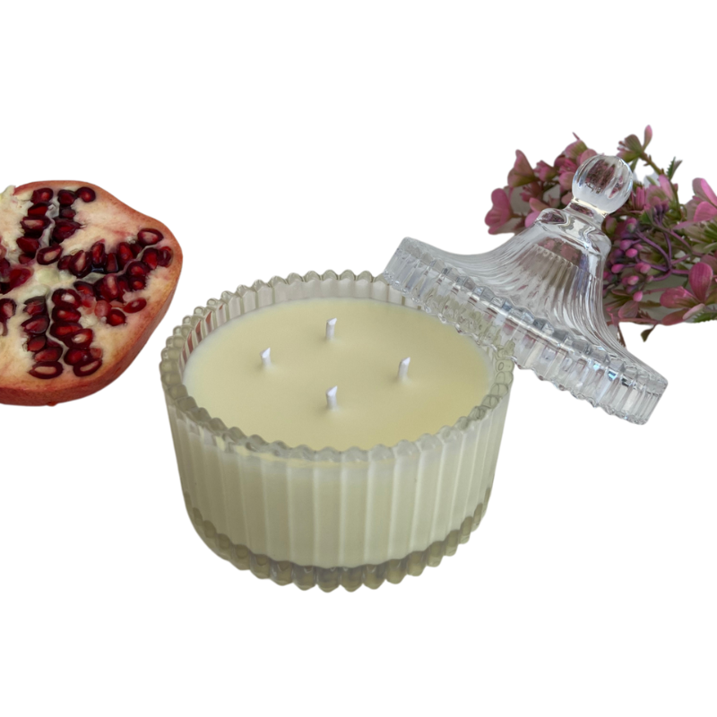 Vela Aromática Romã e Flores de 200 Gramas - Bombonier