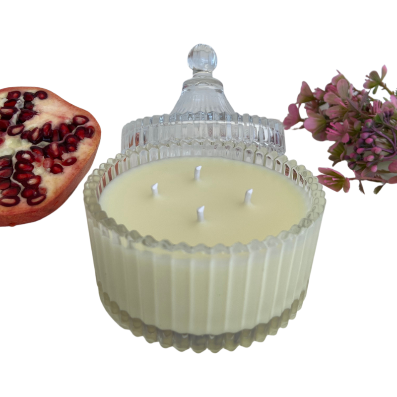 Vela Aromática Romã e Flores de 200 Gramas - Bombonier