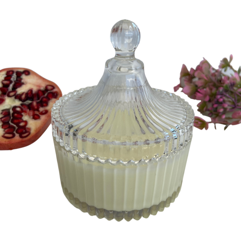 Vela Aromática Romã e Flores de 200 Gramas - Bombonier