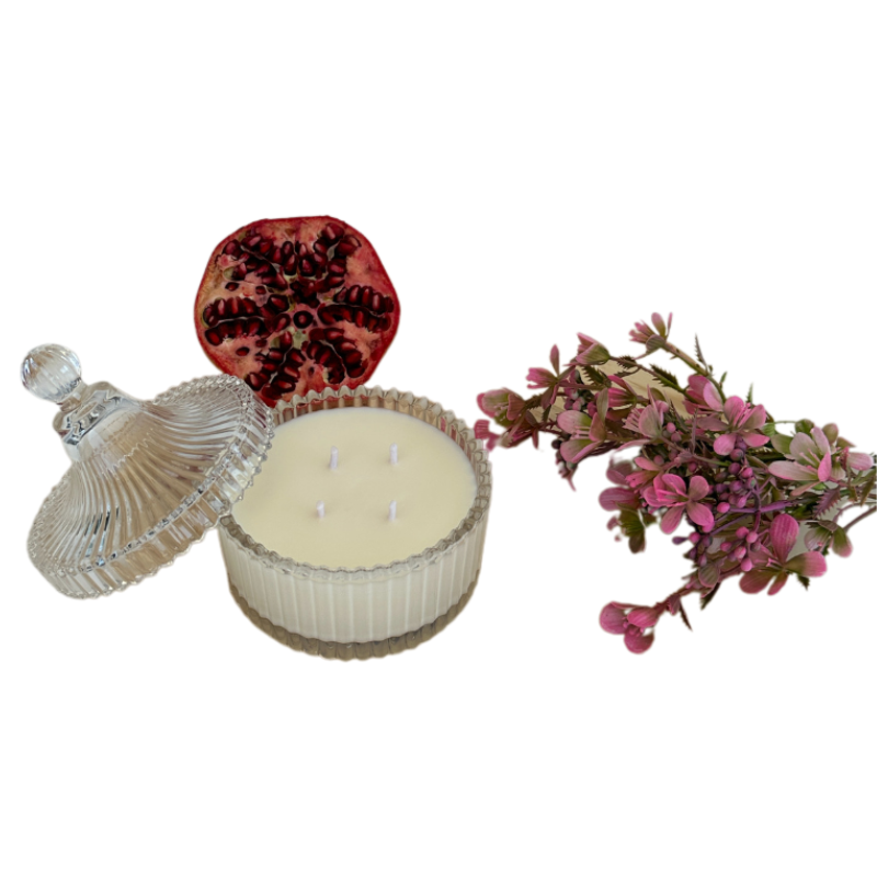 Vela Aromática Romã e Flores de 200 Gramas - Bombonier