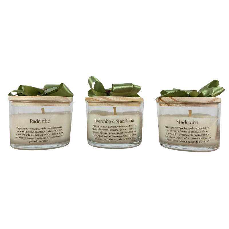 Vela Aromática de 80 Gramas em Copo com tampa de Madeira - Lembrancinhas Convite de Casamento
