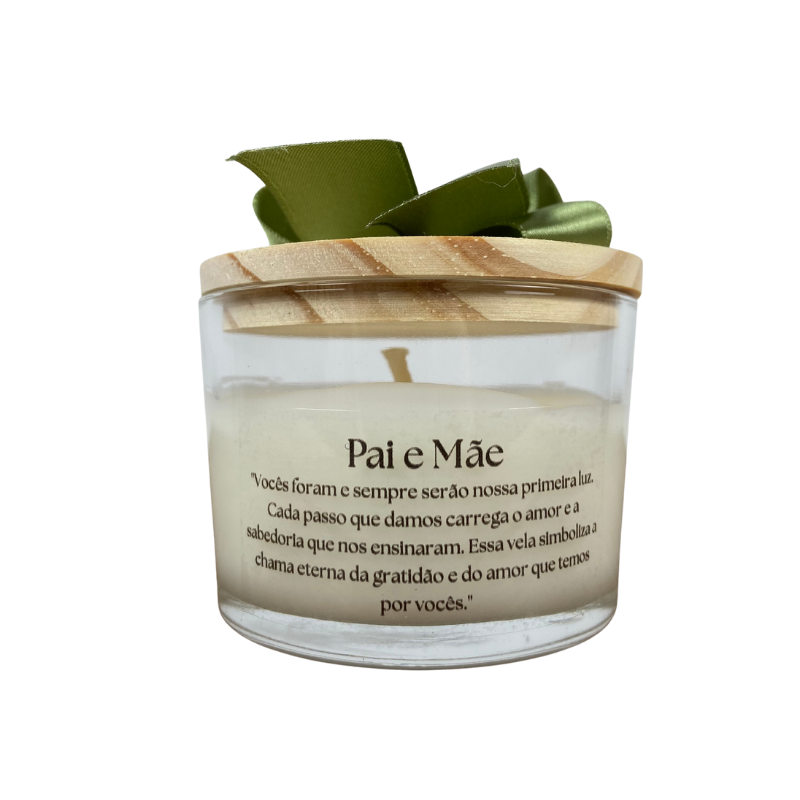 Vela Aromática de 80 Gramas em Copo com tampa de Madeira - Lembrancinhas Convite de Casamento