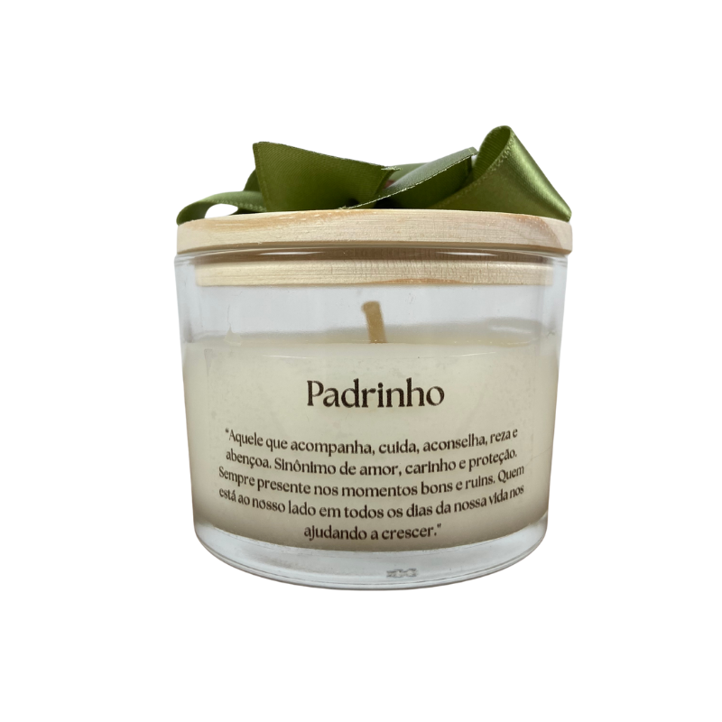Vela Aromática de 80 Gramas em Copo com tampa de Madeira - Lembrancinhas Convite de Casamento