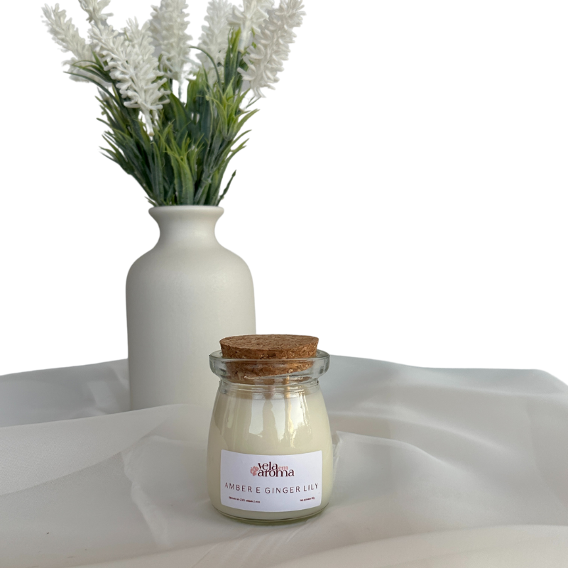Vela Aromática Amber e Ginger Lily de 80 Gramas - Leiterinha