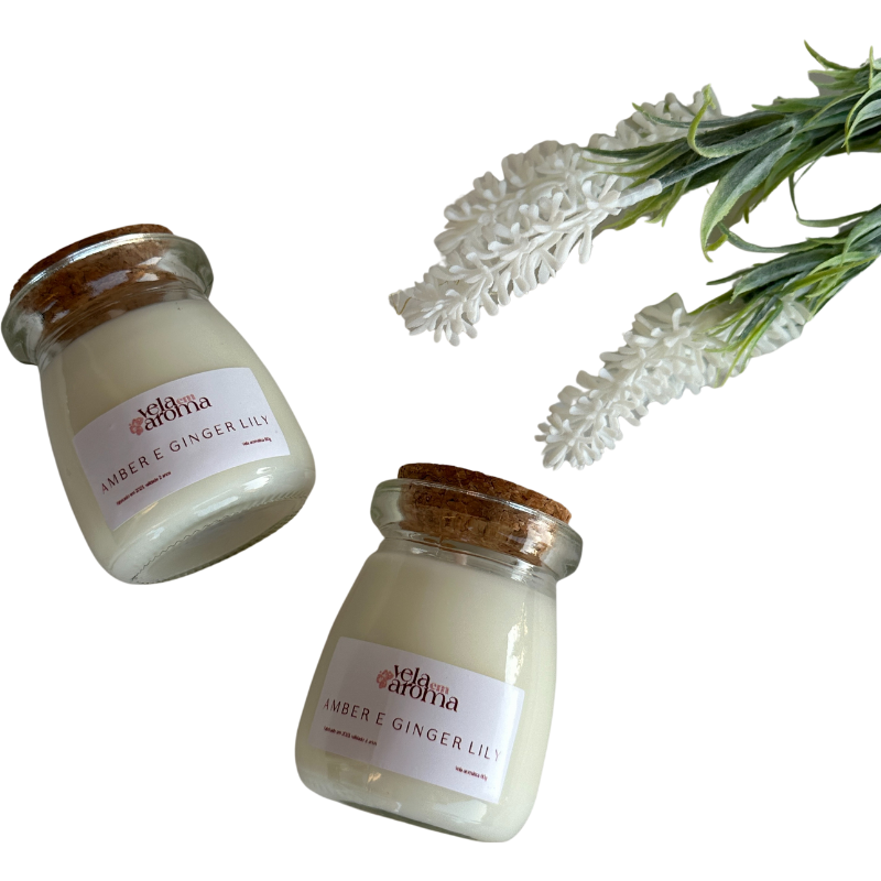 Vela Aromática Amber e Ginger Lily de 80 Gramas - Leiterinha