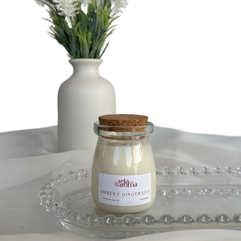 Vela Aromática Amber e Ginger Lily de 80 Gramas - Leiterinha