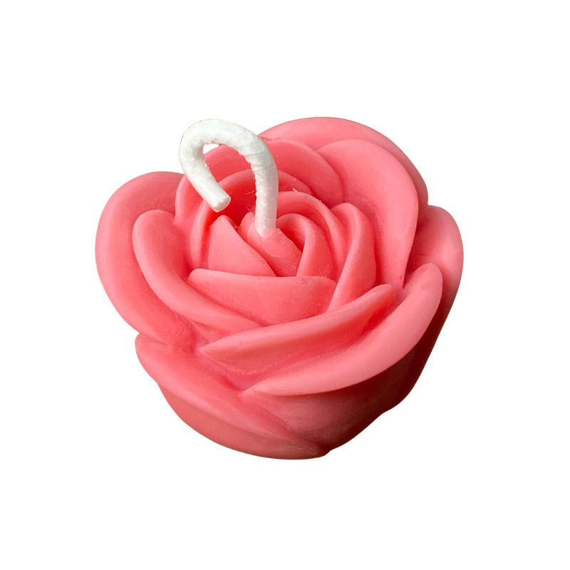 Vela Aromática Desmoldada Mini Rosa 20 Gramas - Lembrancinhas de Aniversário de 50 Anos Personalizada