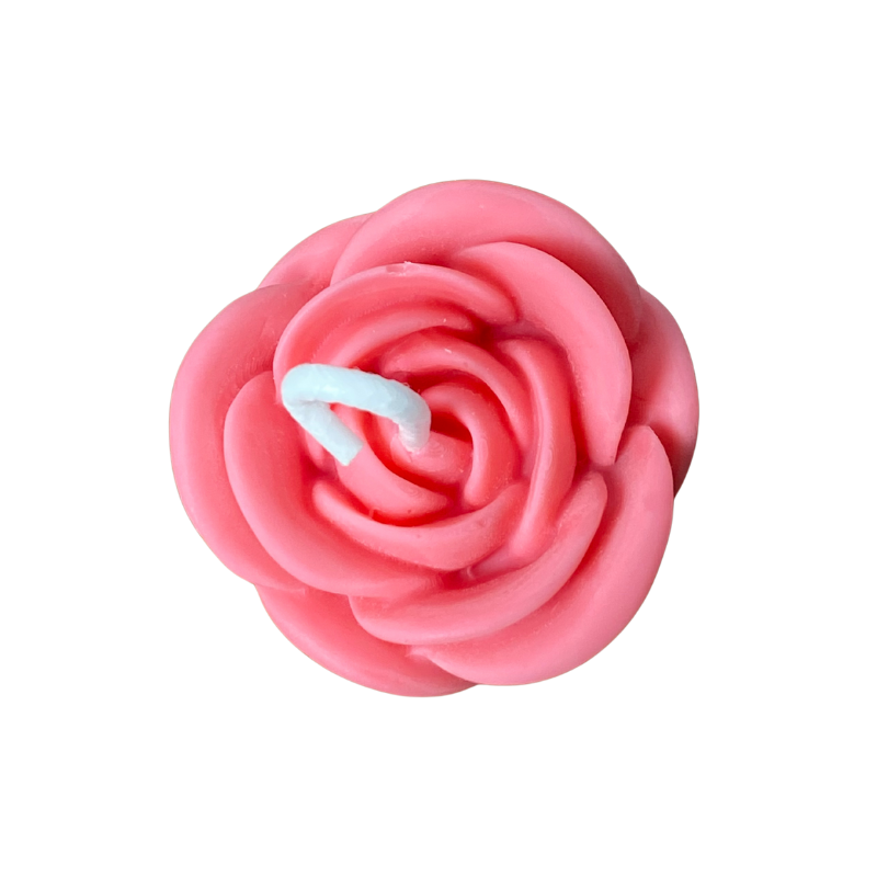 Vela Aromática Desmoldada Mini Rosa 20 Gramas - Lembrancinhas de Aniversário de 50 Anos Personalizada