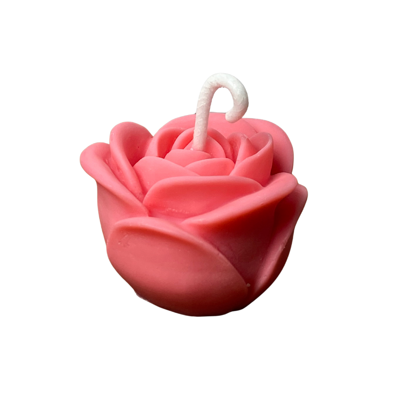 Vela Aromática Desmoldada Mini Rosa 20 Gramas - Lembrancinhas de Aniversário de 50 Anos Personalizada