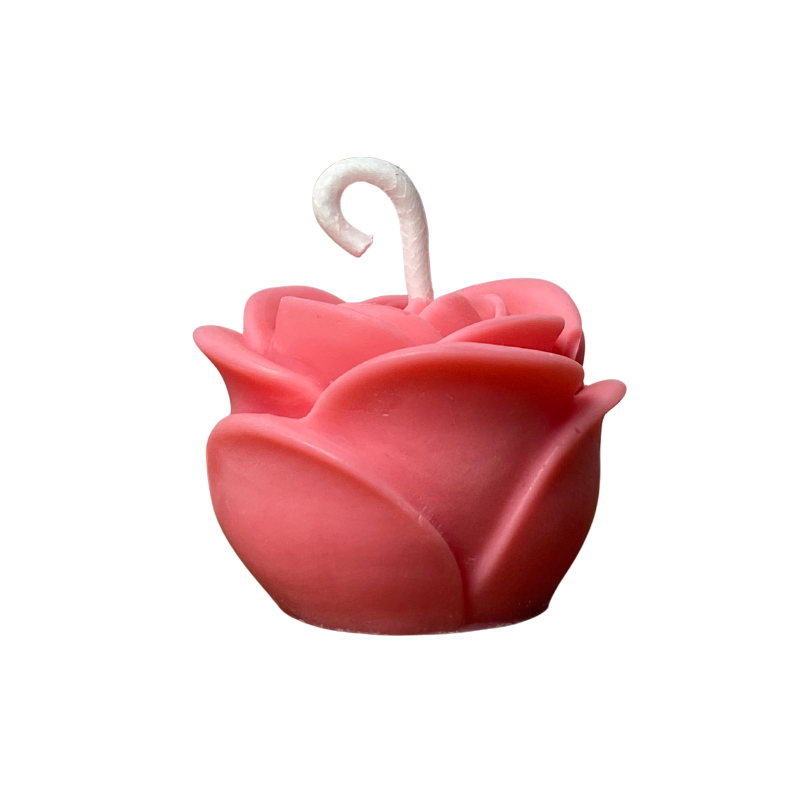 Vela Aromática Desmoldada Mini Rosa 20 Gramas - Lembrancinhas de Aniversário de 50 Anos Personalizada