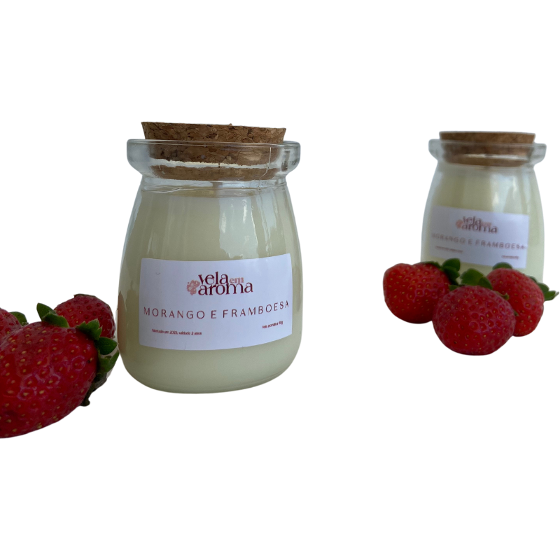 Vela Aromática Morango e Framboesa de 80 Gramas - Leiterinha