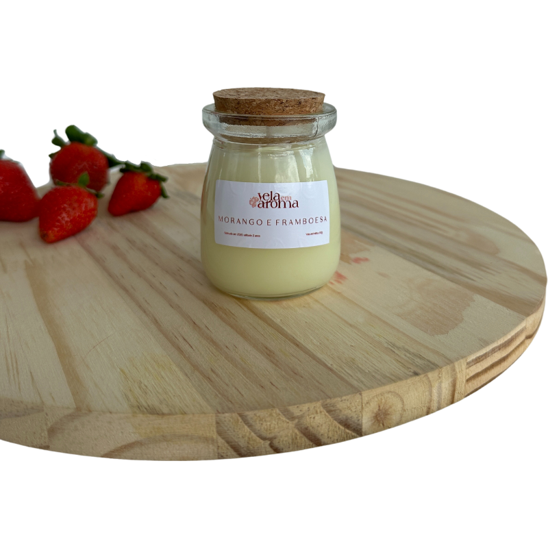 Vela Aromática Morango e Framboesa de 80 Gramas - Leiterinha