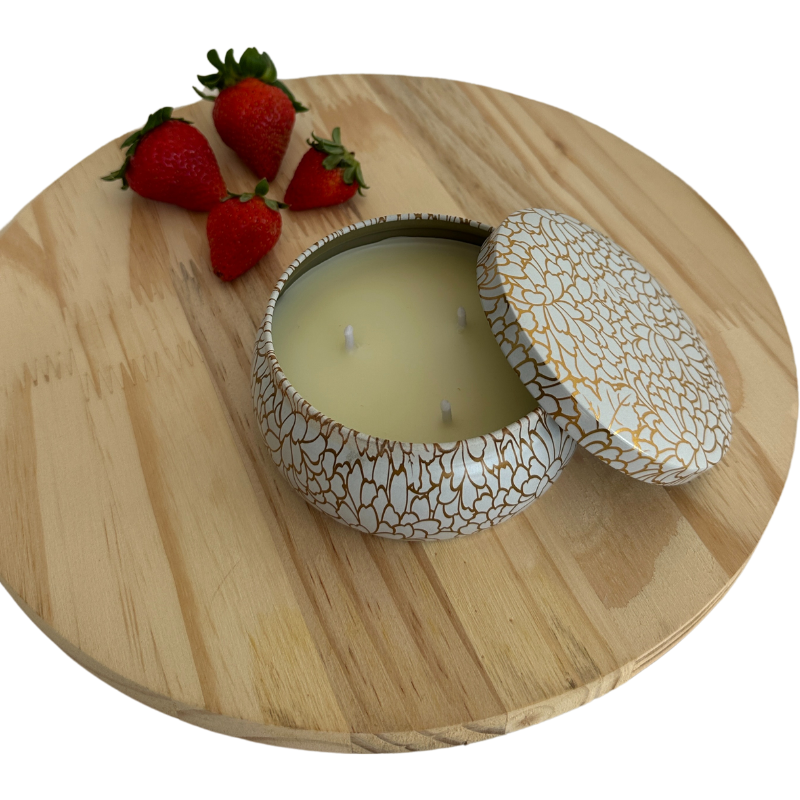Vela Aromática Morango e Framboesa em Lata 200 Gramas