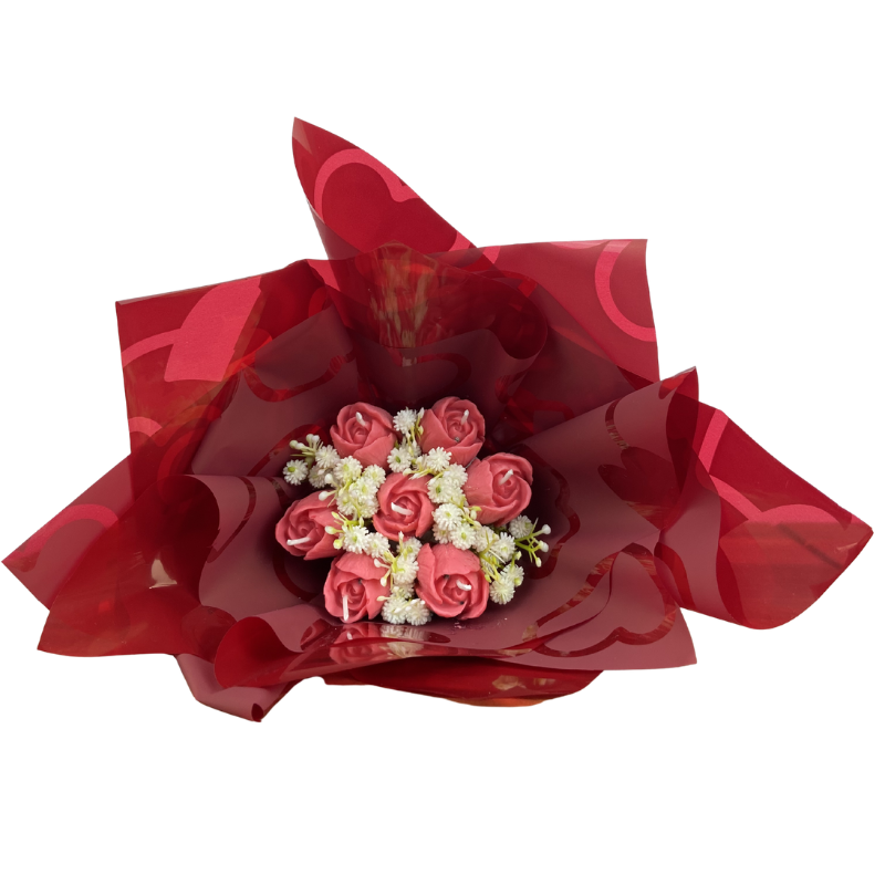 Buquê de Velas Aromáticas em Formato de Rosa 100 Gramas – Presente Decorativo Romântico