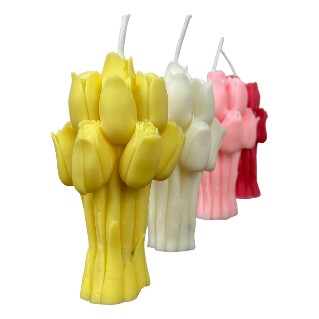 Vela Aromática Desmoldada Buquê de Tulipas 70 Gramas