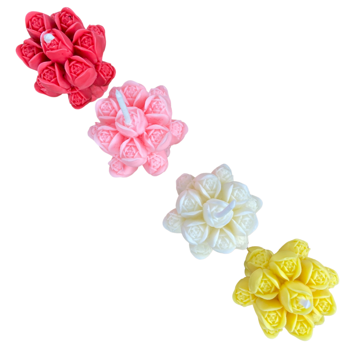 Vela Aromática Desmoldada Buquê de Tulipas 70 Gramas