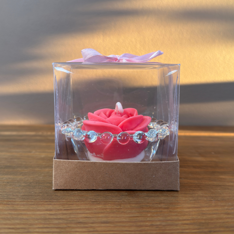 Vela Aromática Rosa 50 Gramas - Bombonier Bolinhas