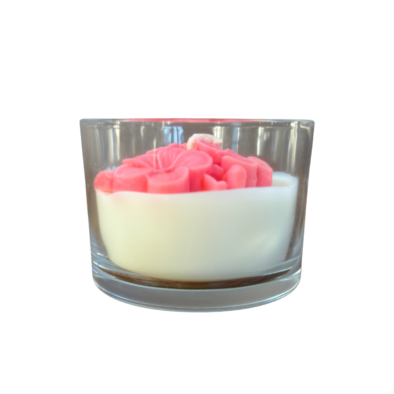 Vela Aromática de 80 Gramas em Copo com tampa de Madeira - Flor Hortência