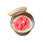 Vela Aromática de 80 Gramas em Copo com tampa de Madeira - Flor Hortência