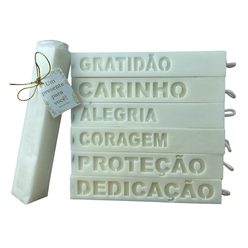 Vela Aromática Decorativa com Palavra 70 Gramas – Presente com Mensagem Especial