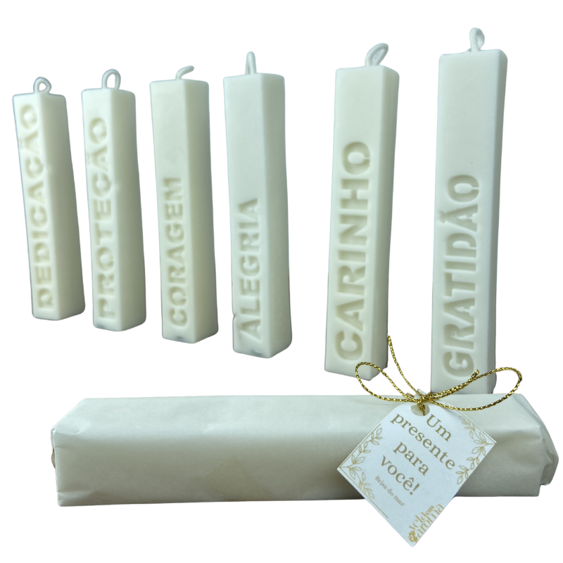 Vela Aromática Decorativa com Palavra 70 Gramas – Presente com Mensagem Especial