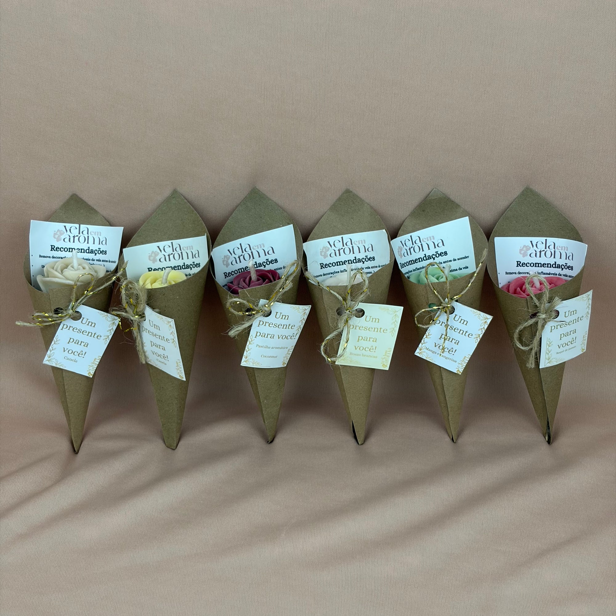 Vela Aromática Flor Mini Rosa 20 Gramas