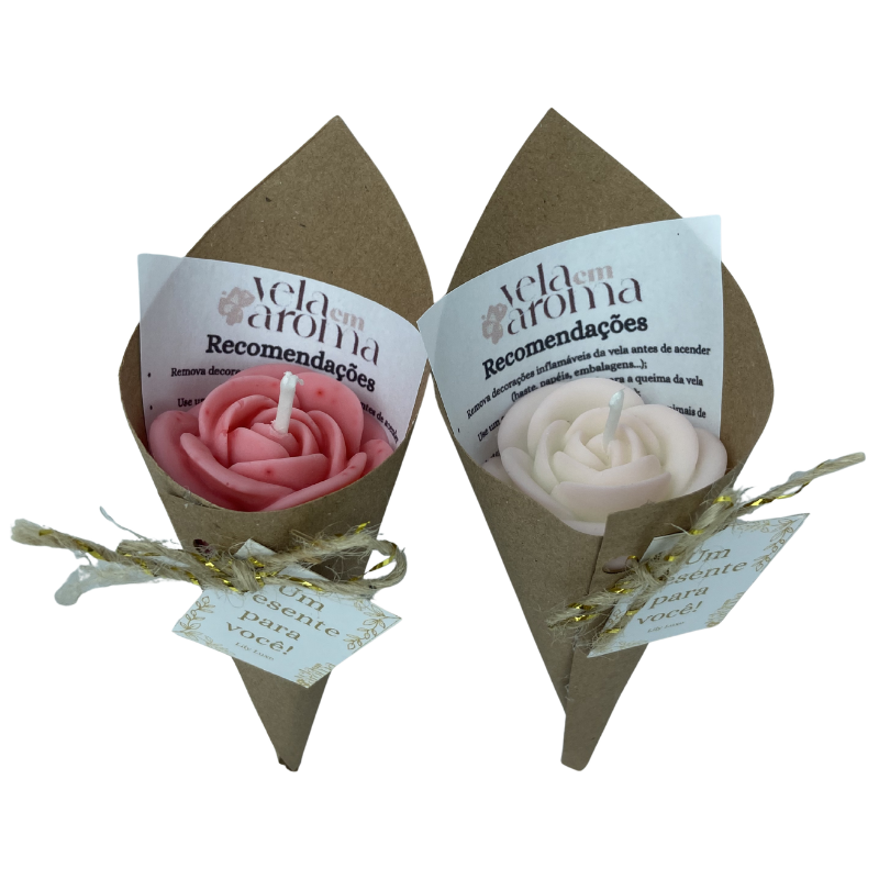 Vela Aromática Flor Mini Rosa 20 Gramas