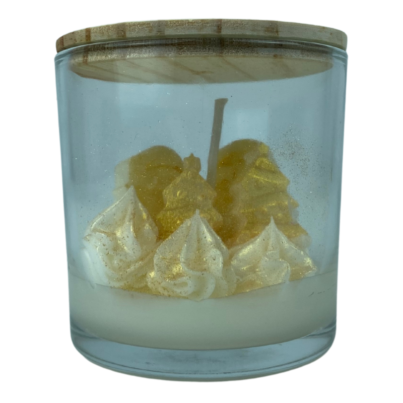 Vela Aromática Natalina em Copo com tampa de Madeira 80g