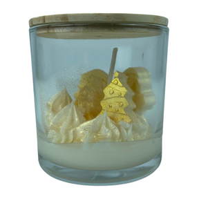 Vela Aromática Natalina em Copo com tampa de Madeira 80g