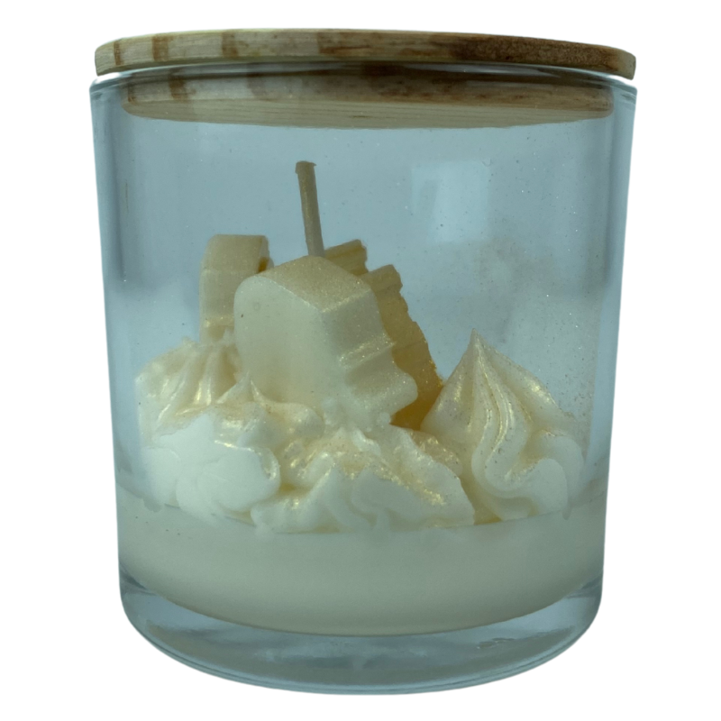 Vela Aromática Natalina em Copo com tampa de Madeira 80g