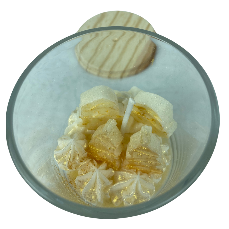 Vela Aromática Natalina em Copo com tampa de Madeira 80g