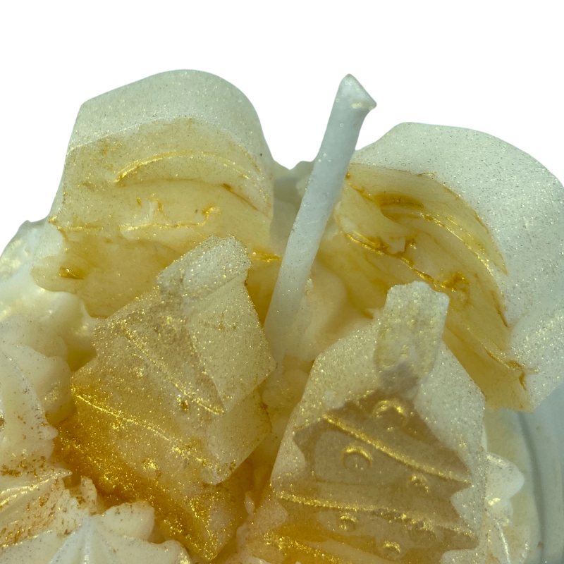 Vela Aromática Natalina em Copo com tampa de Madeira 80g