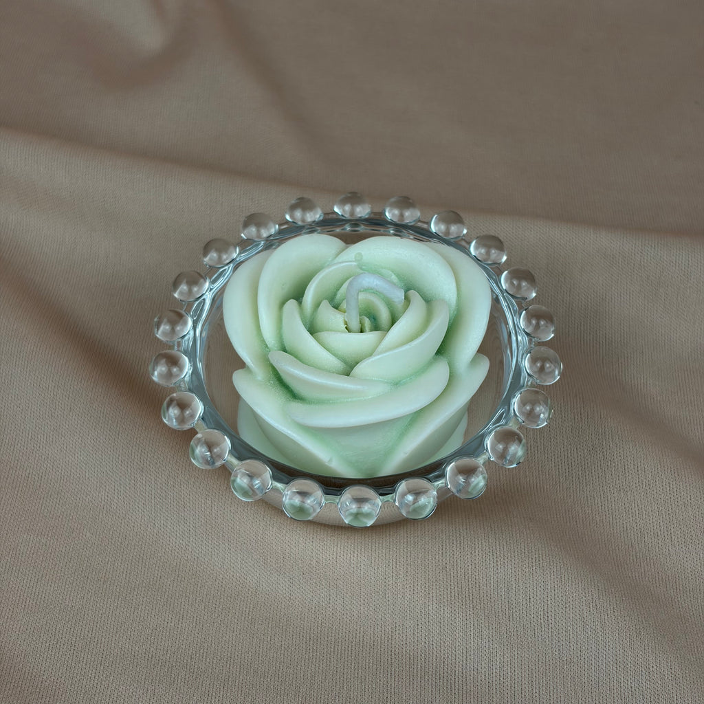 Vela Aromática Rosa em Bomboniere de Vidro 50 Gramas