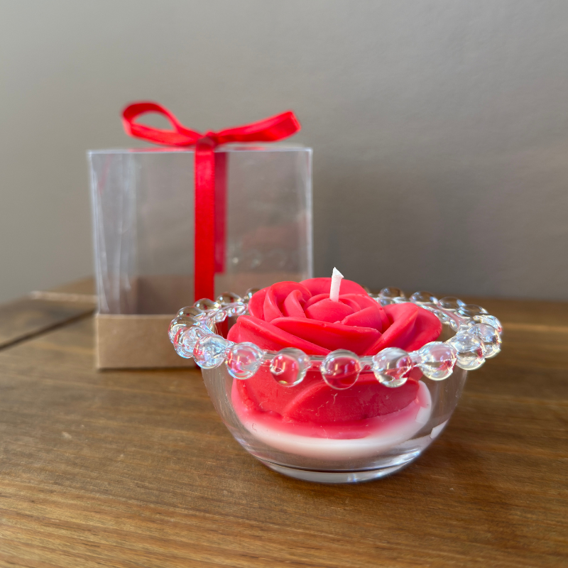 Vela Aromática Rosa 50 Gramas - Bombonier Bolinhas