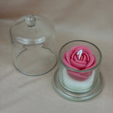 Vela Aromática Rosa em Cúpula de Vidro 100 Gramas