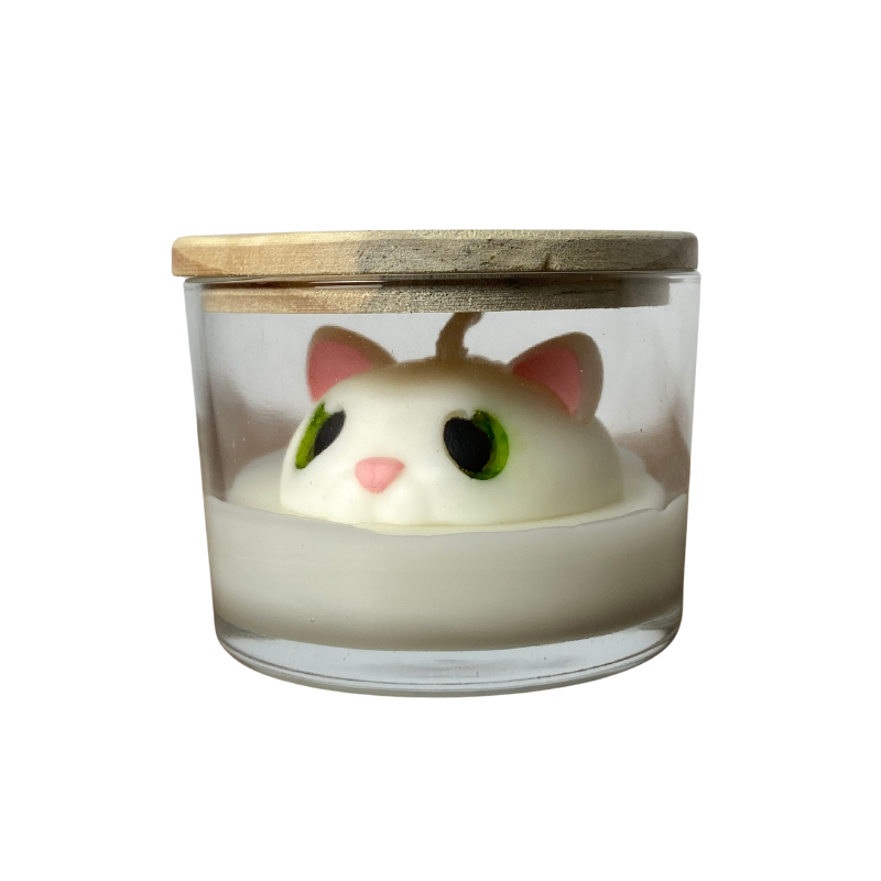 Vela Aromática de 80 Gramas em Copo com tampa de Madeira - Personalizada Pet