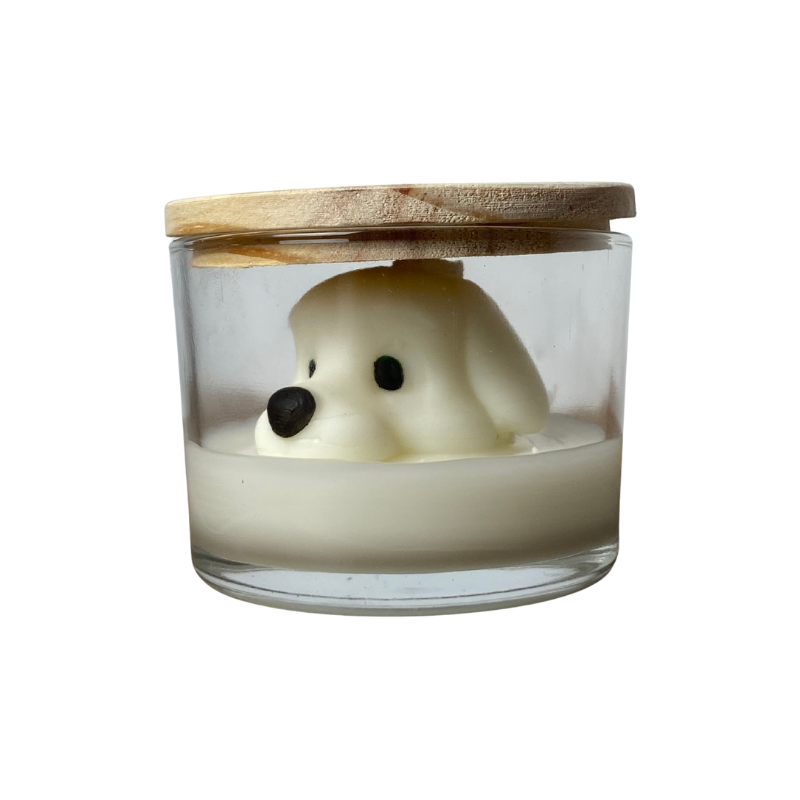 Vela Aromática de 80 Gramas em Copo com tampa de Madeira - Personalizada Pet