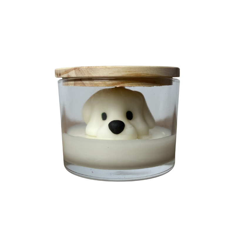 Vela Aromática de 80 Gramas em Copo com tampa de Madeira - Personalizada Pet