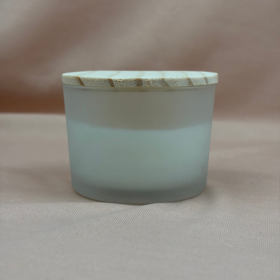 Vela Aromática em Copo de Vidro Fosco com Tampa de Madeira 80 Gramas
